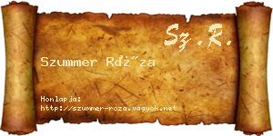 Szummer Róza névjegykártya