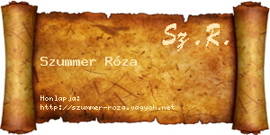 Szummer Róza névjegykártya